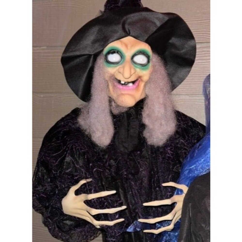72” Hanging Witch Decoration with Light-up Eyes and Sound Activation Function